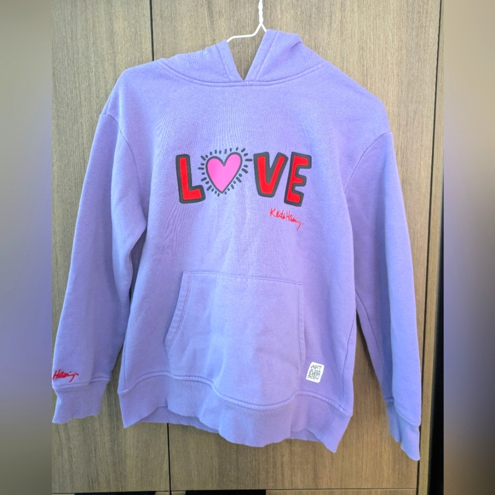 Kids Keith Haring Purple Love Hoodie
